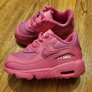 Nike Air Max 90 LTR GS Pink Shoes Toddler 5C Pink Girls 833379-603
